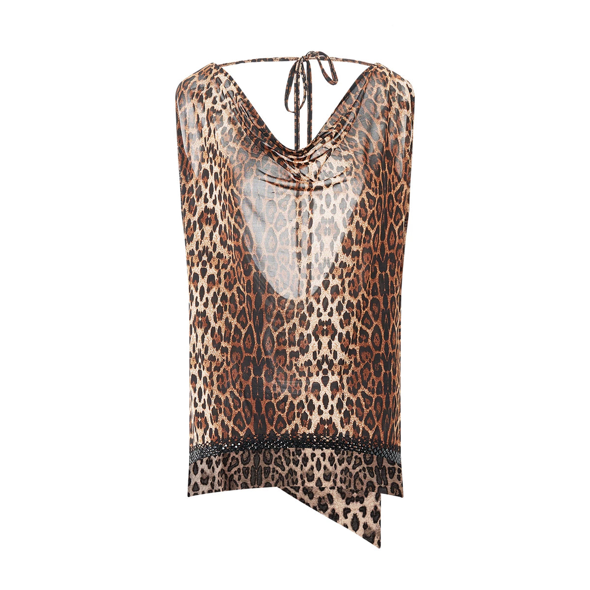 DUYQ "Leopard Hidden, Xia Ying" Modern 005 Original Swinging Neck Lace-up One Size Top National Standard Women's Modern Dance Suit