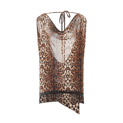 DUYQ "Leopard Hidden, Xia Ying" Modern 005 Original Swinging Neck Lace-up One Size Top National Standard Women's Modern Dance Suit