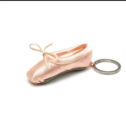 Handmade Mini Ballet Pointe Shoes Keychain Satin Dance Trinket