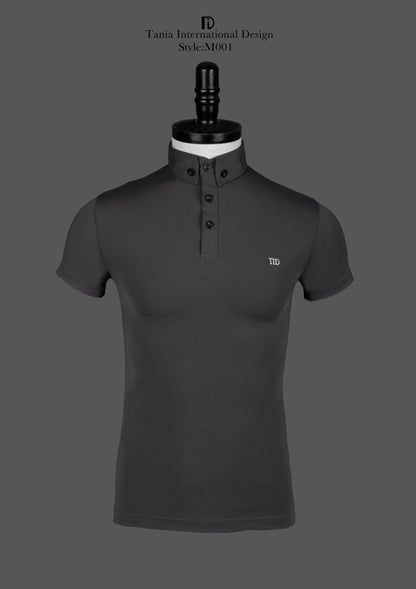 TID. A002 men's Ballroom top short-sleeved Latin ballroom dance adult dance practice clothes spring and summer lapel polo shirt