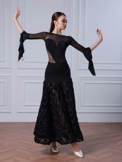 TID modern dance skirt new national ballroom dance skirt flower pendulum skirt high-end ballroom dance suit B079+S048