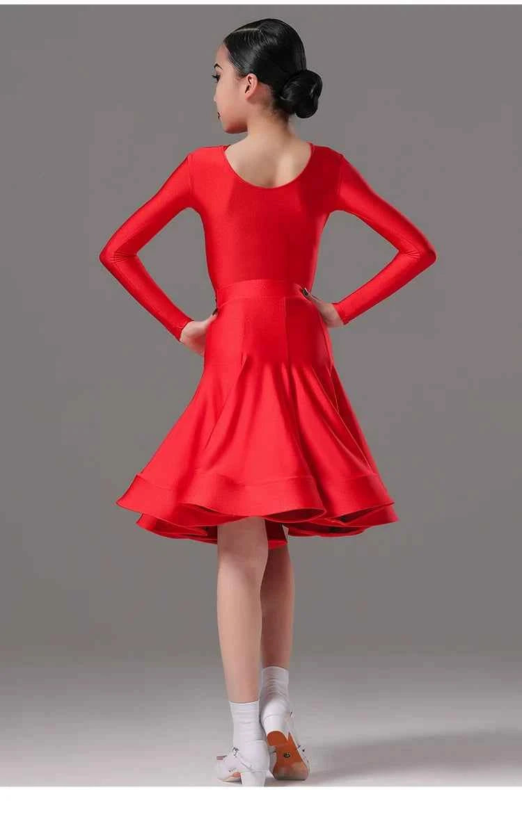 MLX Children's Latin Dance Costumes Girls' Performance Costumes Grading Regulations Children's Latin Dance Competition Costumes