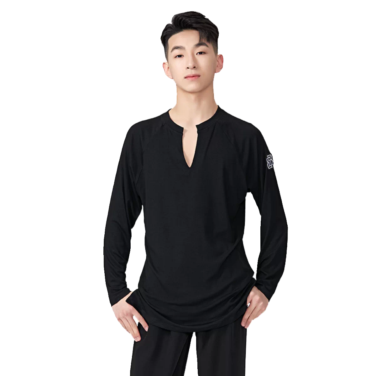 BOBO.L076 Boys Latin Dance Clothing High-end New Professional Practice Clothing Men's Adult Loose Autumn and Winter Long Sleeve Top