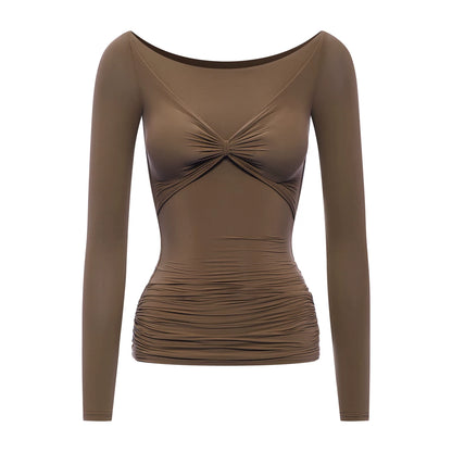 DUYQ welfare single product 030 long-sleeved shoulder top national standard Latin dance practice suit