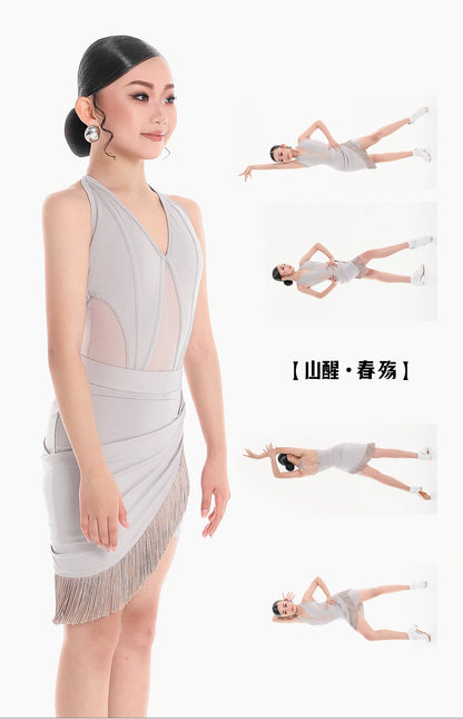 DUYQ Children's Style "Mountain Awakens, Spring Sorrow" 005 classic camisole top, Latin dancer girls' practice outfit, professional
