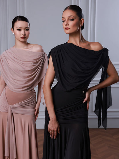 TID modern dance suit new naked pink white dance skirt split premium suit female waltz dance skirt