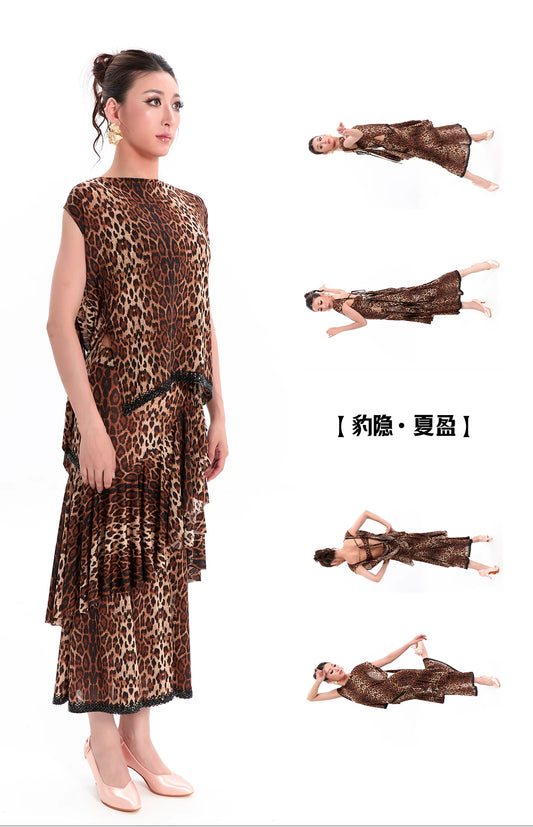 DUYQ "Leopard Hidden, Xia Ying" Modern 005 Original Swinging Neck Lace-up One Size Top National Standard Women's Modern Dance Suit
