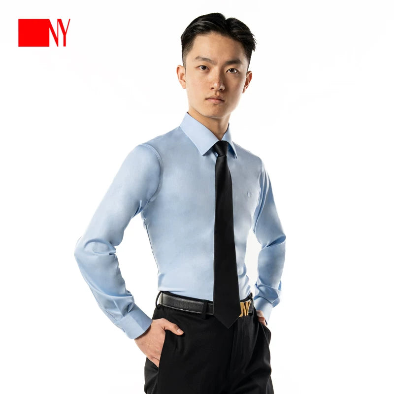 NY Dance Top Men's Long Sleeve Shirt Dance Suit National Ball Dance Adult Practice Dance Suit Men's 23110S