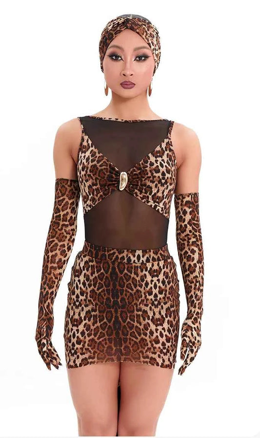 DUYQ "Leopard Hidden, Xia Ying" Latin 003 Basic Mesh Tube Top National Standard Women's Latin Dance Practice Suit