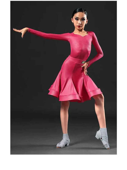 MLX.8971 Latin Dance Competition Clothing Children's Dance Grading Standards Regulations Clothing Performance Clothing Split Set Customization