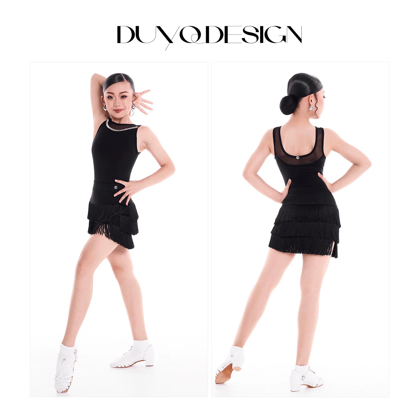 DUYQ children's style "Mountain Awakening Rain" 007 classic original top Latin dance girls practice clothes professional