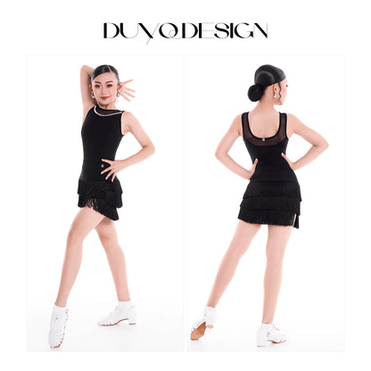 DUYQ children's style "Mountain Awakening Rain" 007 classic original top Latin dance girls practice clothes professional