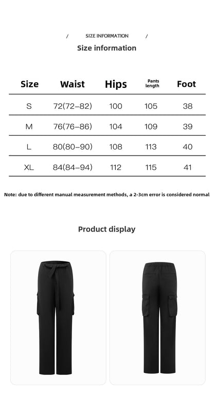 DUYQ "Men's Series" 008 Black three-dimensional pocket drawstring elastic waist trousers Latin dance suit professional