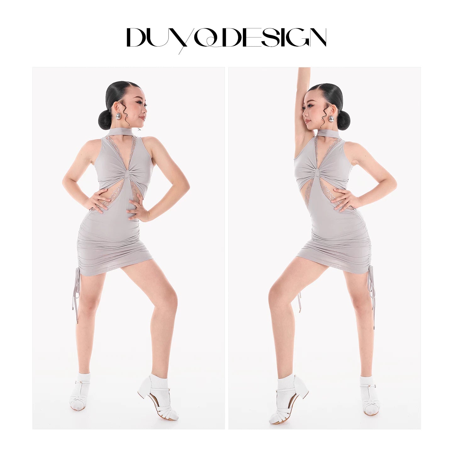 DUYQ children's style "Mountain Awakening Spring" 011 original hollow dress Latin dance girls practice clothes