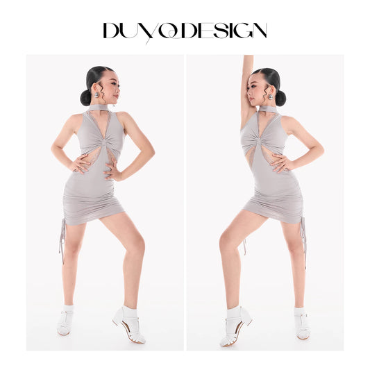 DUYQ children's style "Mountain Awakening Spring" 011 original hollow dress Latin dance girls practice clothes