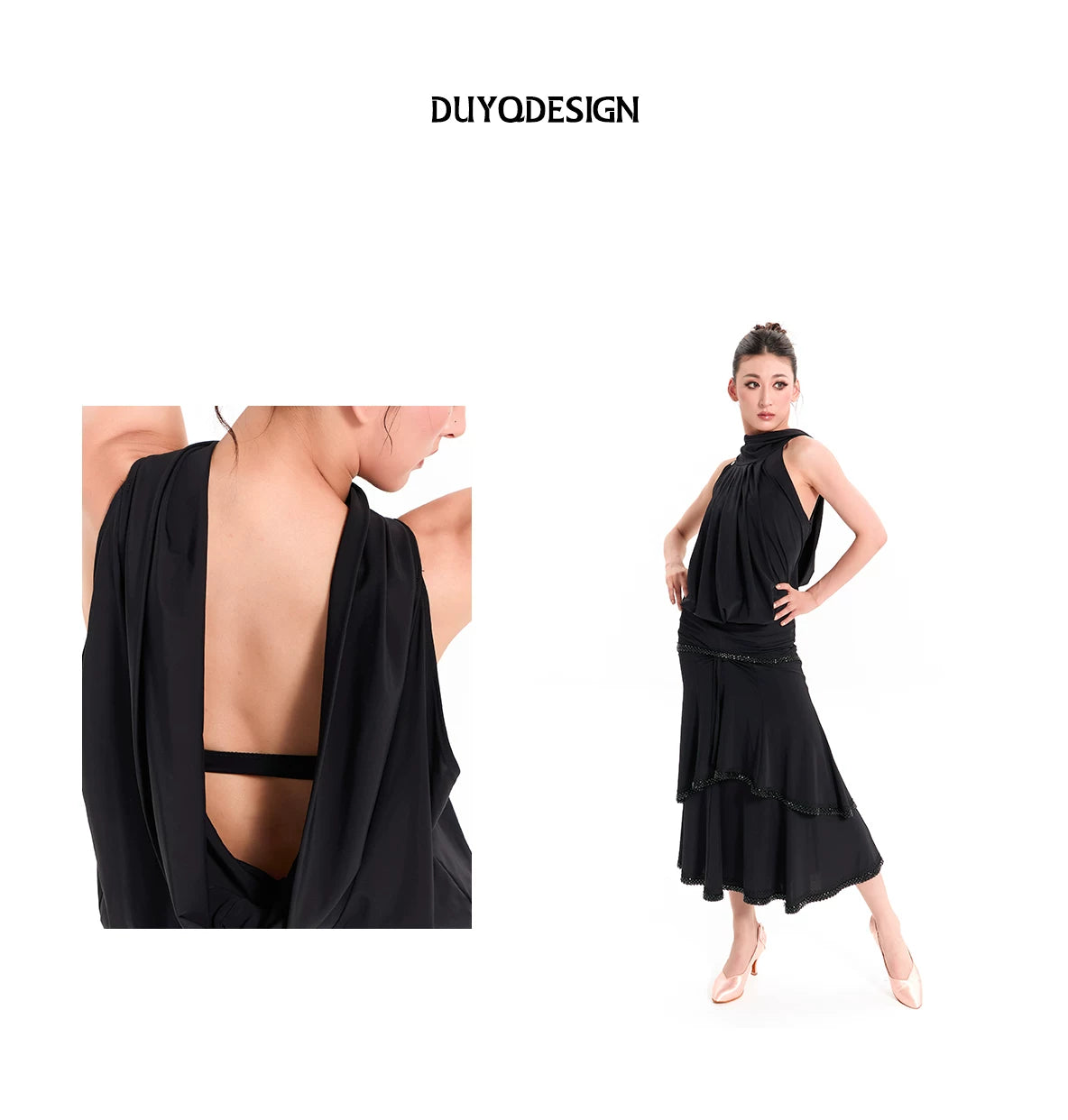 DUYQ "Mountain Awakening Rain Modern" 005 Classic Halter Buttocks Top National Standard Women's Modern Dance Practice Suit