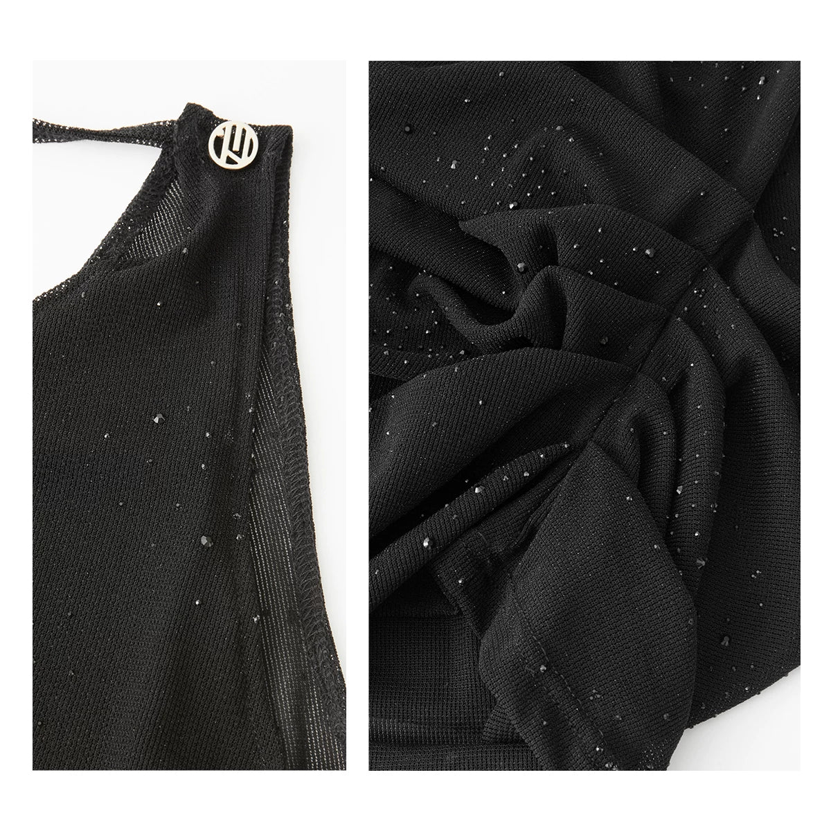 DUYQ welfare single product 026 average size broken diamond mesh swing neck tether top national standard Latin dance suit