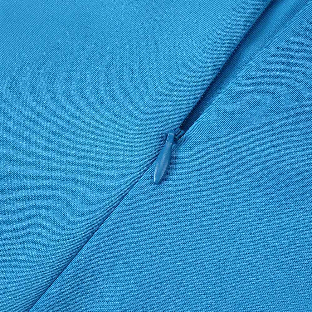 Z0019 Blue High Waist Slim Dress