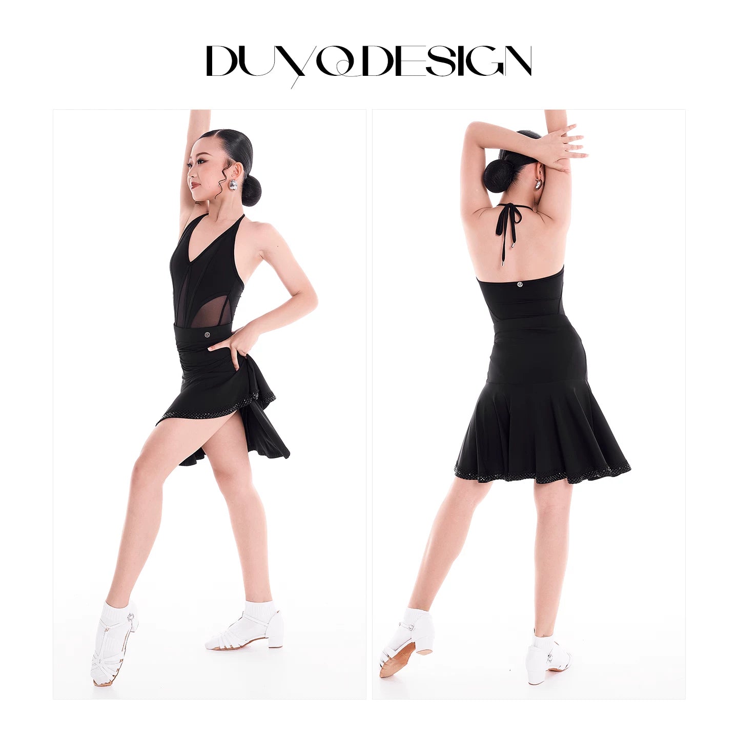 DUYQ children's style "Mountain Awakening Rain" 005 classic suspender top Latin dance girls practice clothes professional