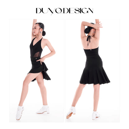 DUYQ children's style "Mountain Awakening Rain" 005 classic suspender top Latin dance girls practice clothes professional