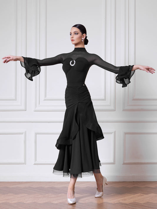 TID female advanced ballroom dance modern dance skirt