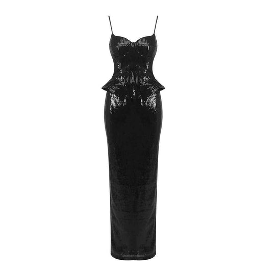 Z0045 sequin suspender dress