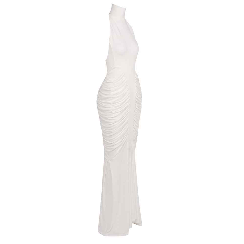 Z0069 High collar halter neck slim long skirt