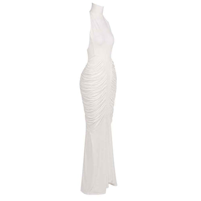 Z0069 High collar halter neck slim long skirt