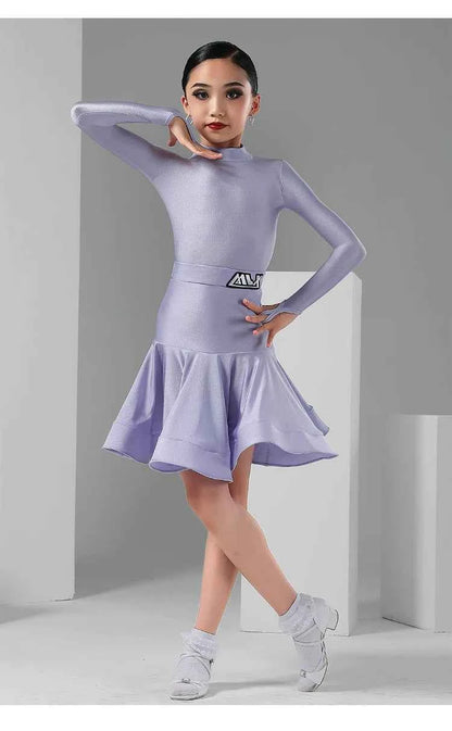 MLX8923 Children's National Dance Competition Grading Performance Clothing Latin Dance Girls' Regular Clothing Split Set
