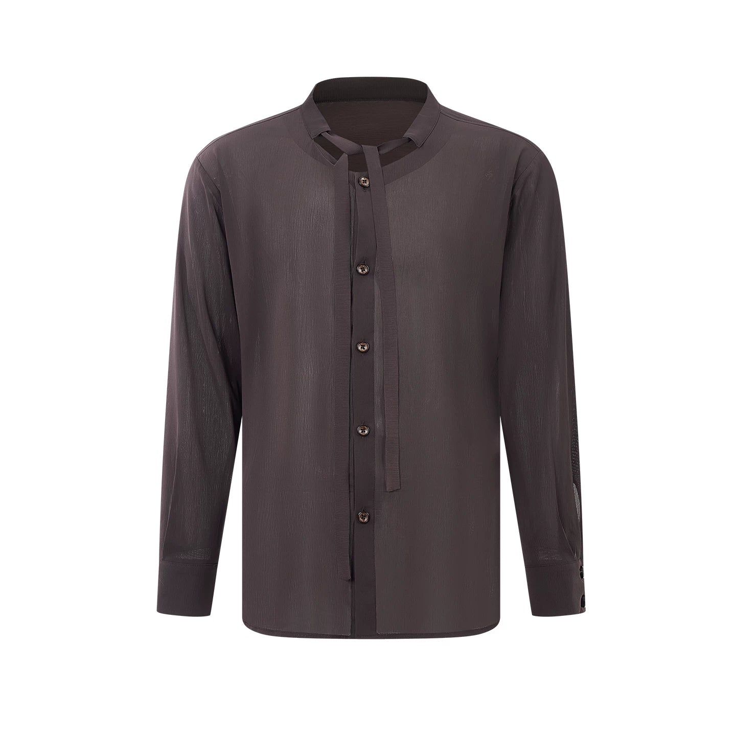 DUYQ "Men's Series" 007 streamer stand-up collar long-sleeved national standard men's Latin dance practice clothes professional