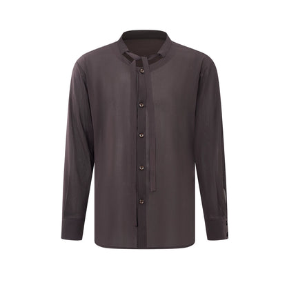 DUYQ "Men's Series" 007 streamer stand-up collar long-sleeved national standard men's Latin dance practice clothes professional