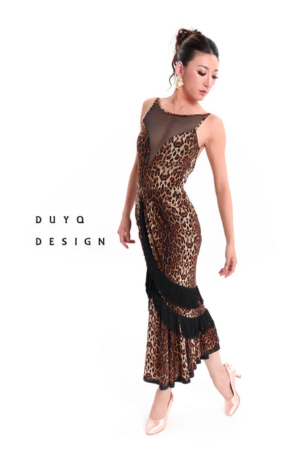DUYQ "Leopard Hidden, Xia Ying" Modern 011 Basic Splicing Top National Standard Women's Modern Dance Practice Suit Professional
