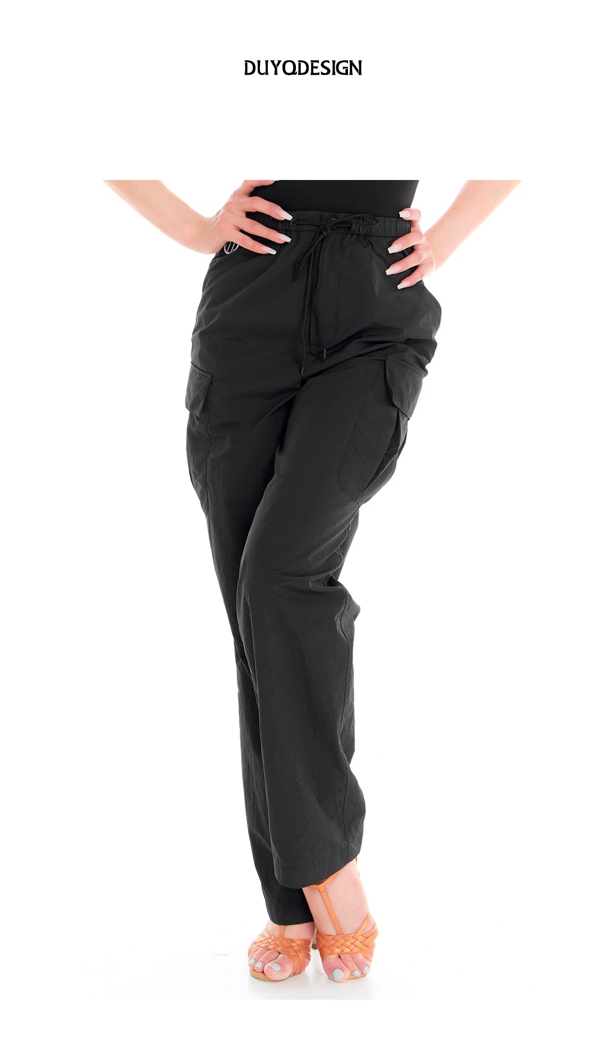 DUYQ "Female Teacher Series" 011 High Street Wind Drawstring Overalls Latin Dance Suit Practice Teaching