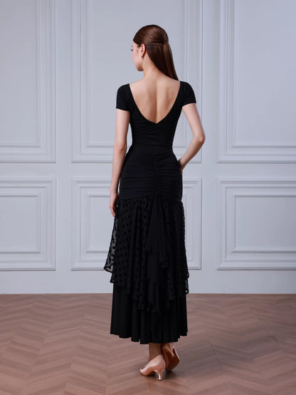 TID modern dance skirt summer new modern dance top split suit premium ballroom dance suit B081 + S050