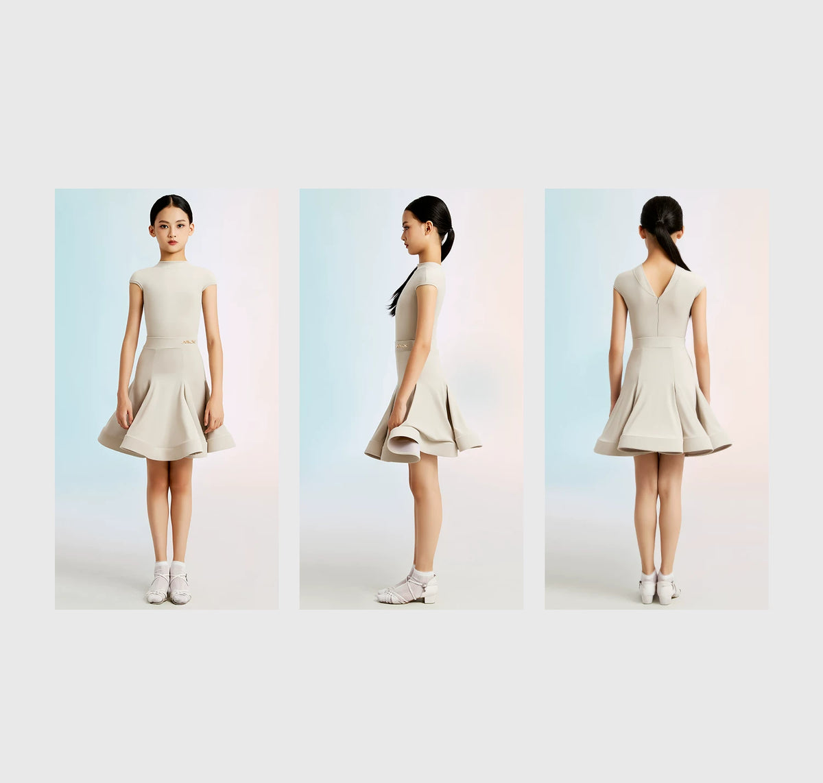 MLX "Cloud Velvet Glacier Grey" Children's New Latin Dance Competition Clothing Girls' Dance Grading Test Uniform