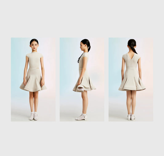 MLX "Cloud Velvet Glacier Grey" Children's New Latin Dance Competition Clothing Girls' Dance Grading Test Uniform