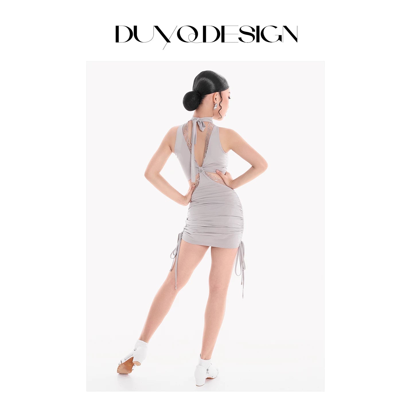 DUYQ children's style "Mountain Awakening Spring" 011 original hollow dress Latin dance girls practice clothes