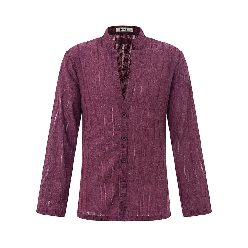 DUYQ "New Men" 015 Lightly Neutral Wind Top National Standard Men's Latin Dance Practice Suit Professional