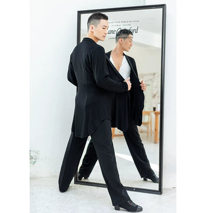 NY576 Dongxin dance suit, Latin dance men's dance waist cardigan, single-button line design elegant coat