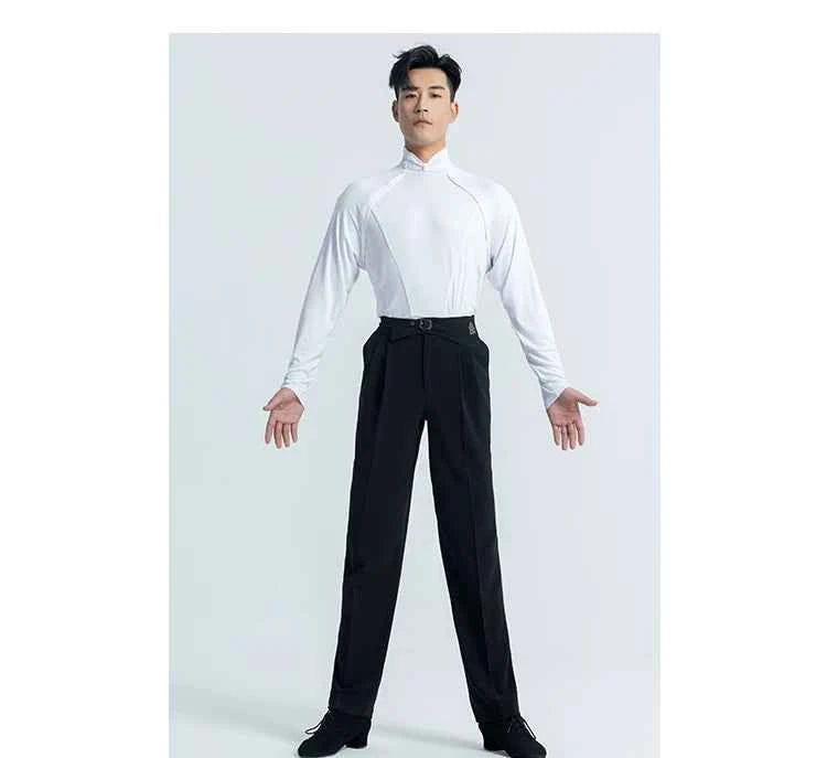 DONGXIN Men's Belt Design High Waist Radish Pants Straight Pants Practice Pants NK560
