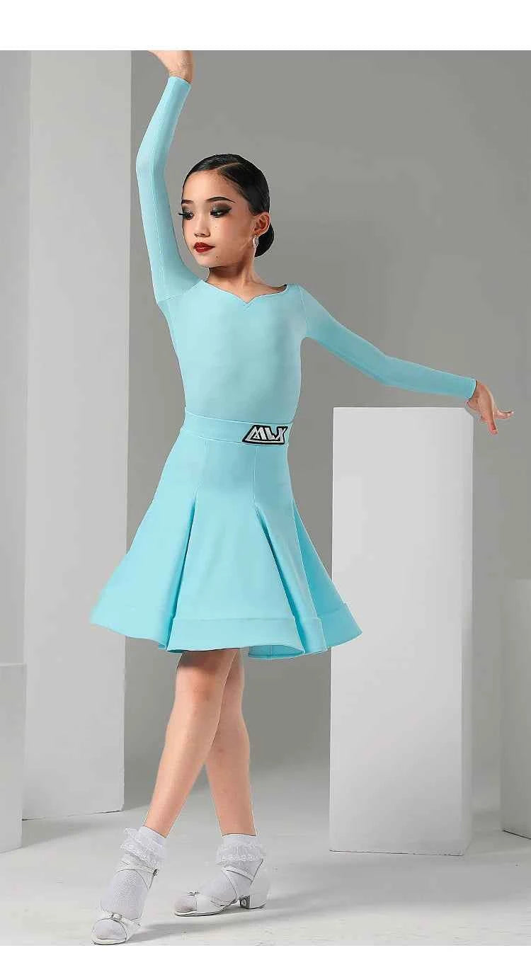 MLX8914 Latin dance girls long-sleeved competition stipulates that children's professional national standard dance performance clothing