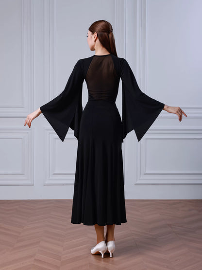 TID modern dance skirt big fluttering sleeve top adult ballroom dance big swing skirt B076 + S043