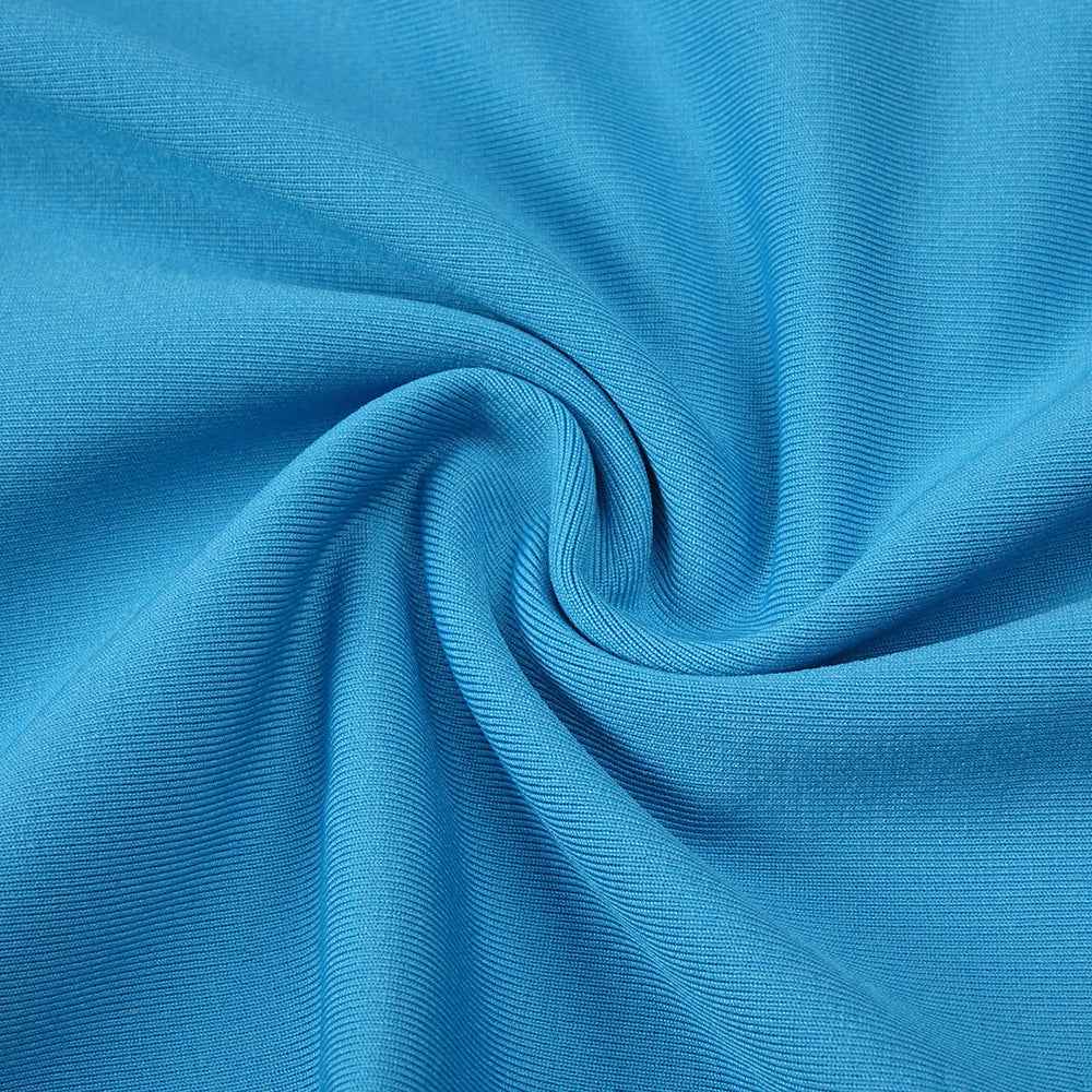 Z0019 Blue High Waist Slim Dress