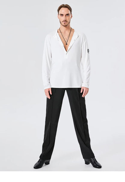BOBO. L155 Boys Latin Dance Suit T-Shirt Men's Ballroom Dance Professional Training Latin Practice Suit Dance Top