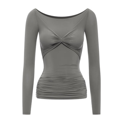 DUYQ welfare single product 030 long-sleeved shoulder top national standard Latin dance practice suit
