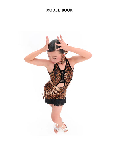 DUYQ "Leopard Hidden Xia Ying" 007 dress high-end Latin dance girls practice clothes professional - Mine·Jas