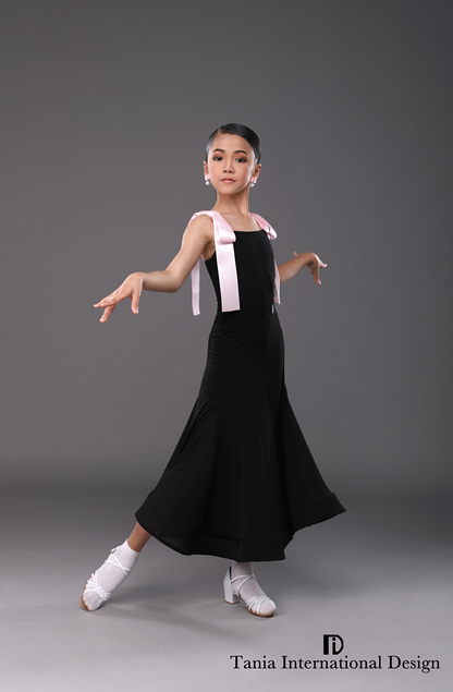 TID. CM004 Children's Women's Modern "Little Ribbon" Split Practice Standard Uniform Dance Skirt