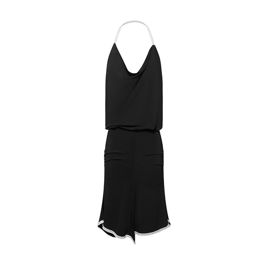 DUYQ "Black and White" women's 002 original design suspender hip dress Latin dance performance suit