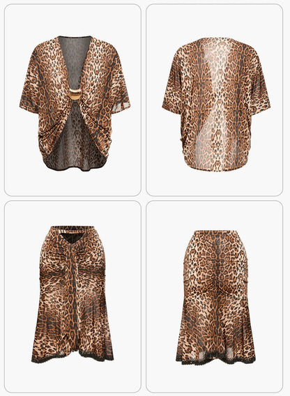 DUYQ "Leopard Hidden, Xia Ying" Latin 011 Teacher's Loose Top National Standard Women's Latin Dance Practice Suit - Mine·Jas