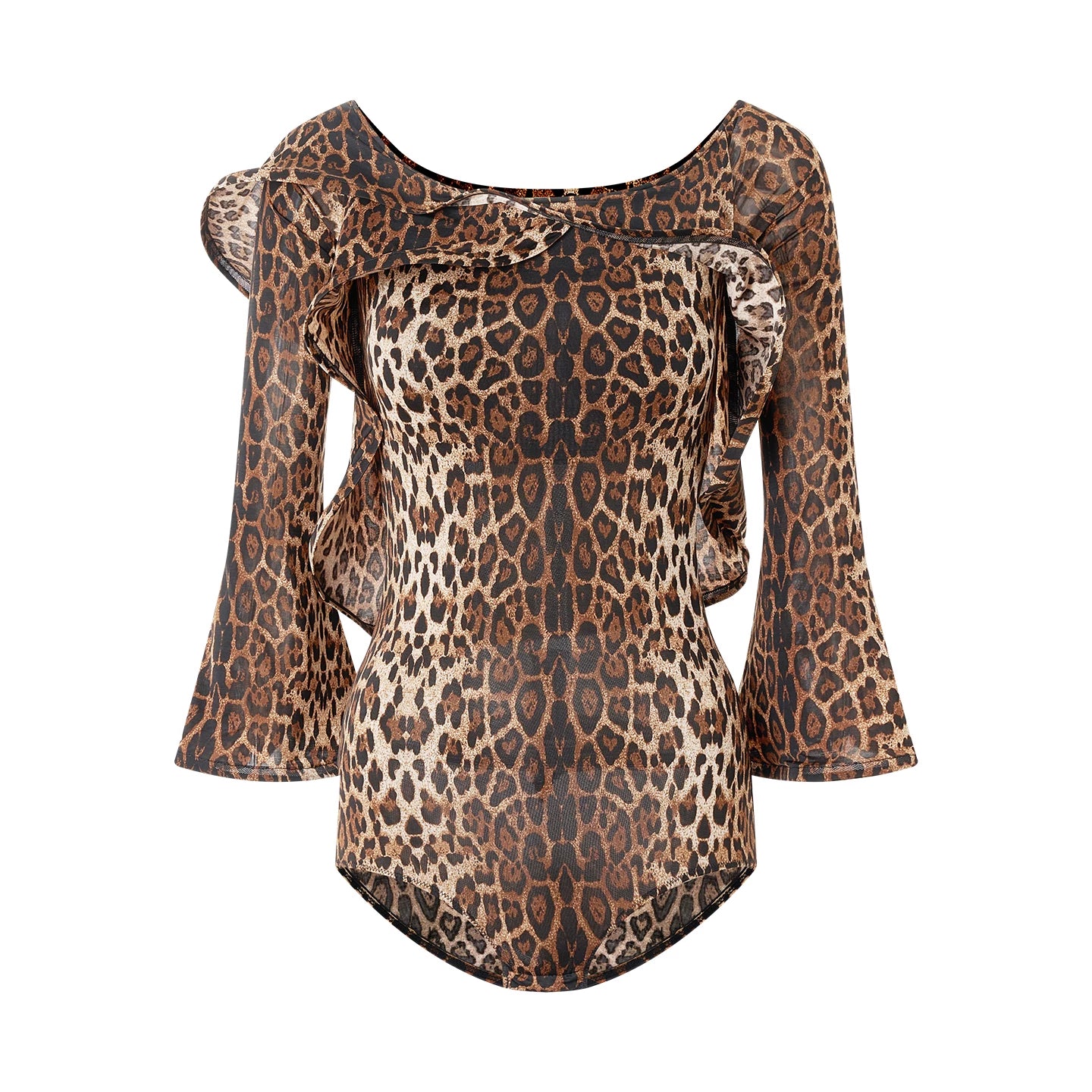 DUYQ "Leopard Hidden, Xia Ying" Modern 013 Lotus Leaf Edge One-piece Top Women's Modern Dance Practice Suit Professional